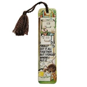 Vintage 70s Office Mouse Bookmark Brown Yarn Tassel 1978 Antioch Bookplate H-225